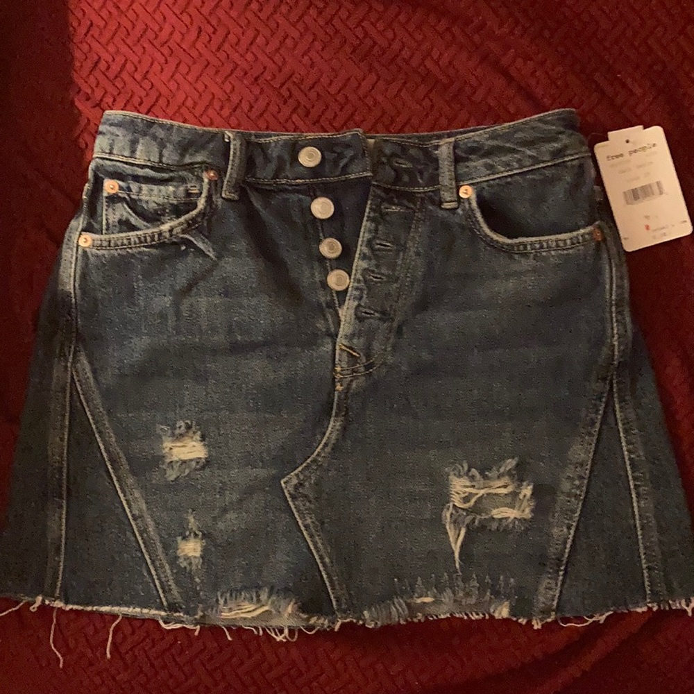 Free People “Dark Denim” skirt